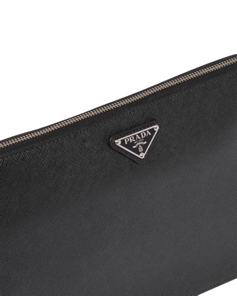 prada saffiano mens clutch bag|Black Saffiano Leather Clutch .